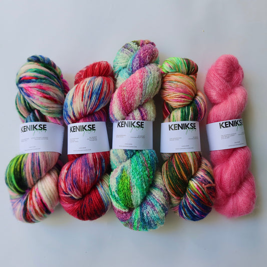 Azure Yarn Bundle 4 x 100g and 1 x 50g skeins