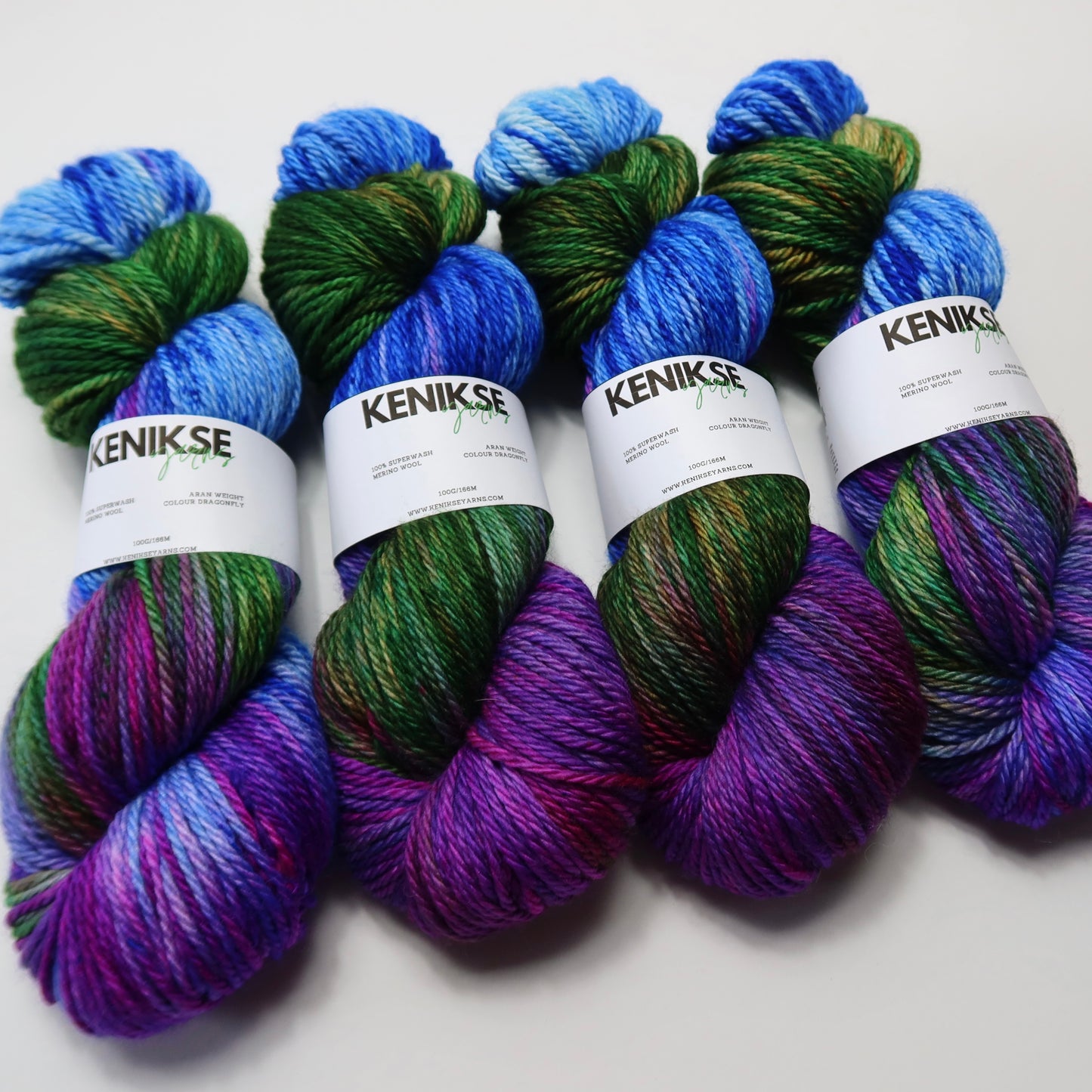 Aran Superwash Merino Wool Yarn 100g in colour Dragonfly