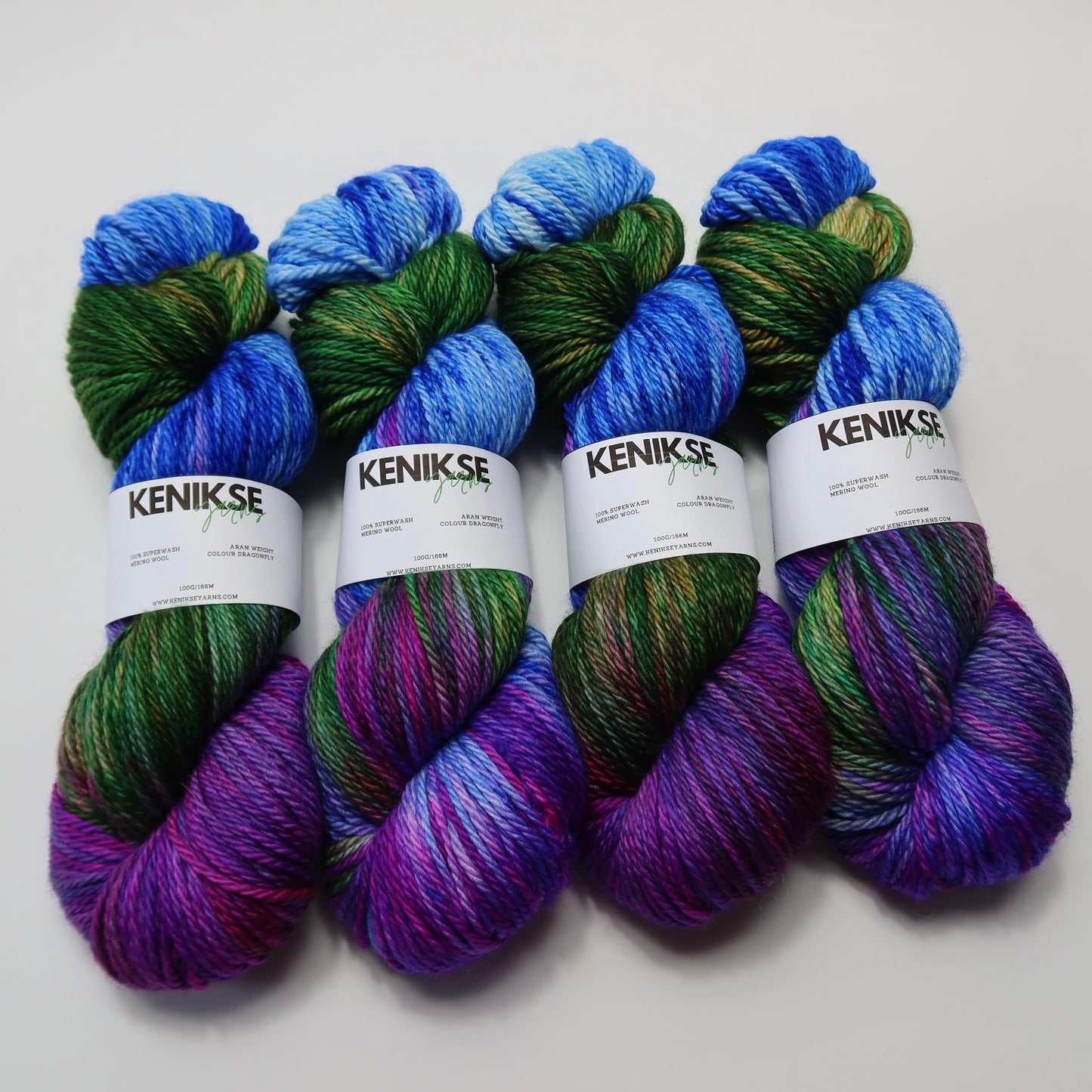 Aran Superwash Merino Wool Yarn 100g in colour Dragonfly