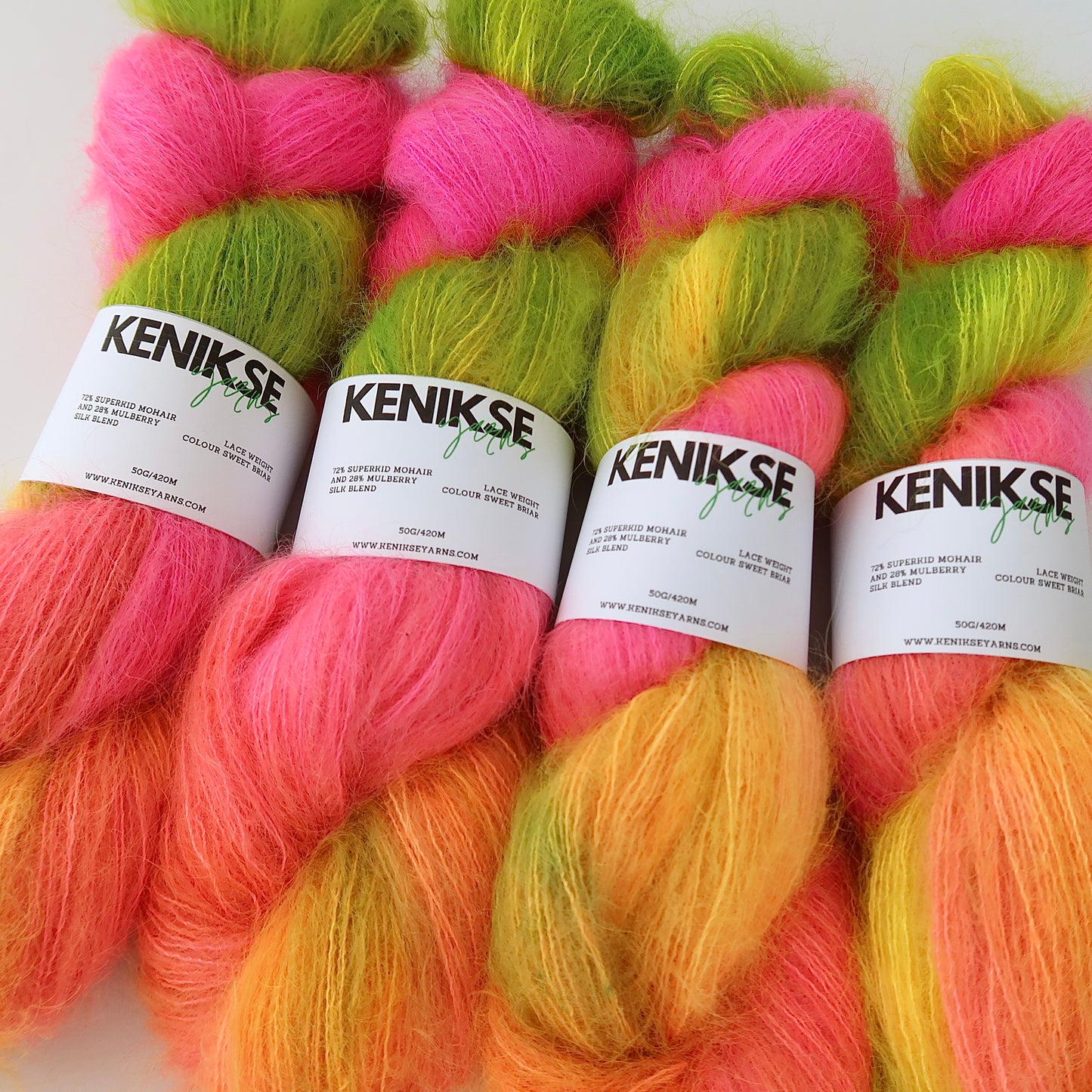Lace Weight Superkid Mohair and Mulberry Silk Yarn 50g in colour Sweet Briar