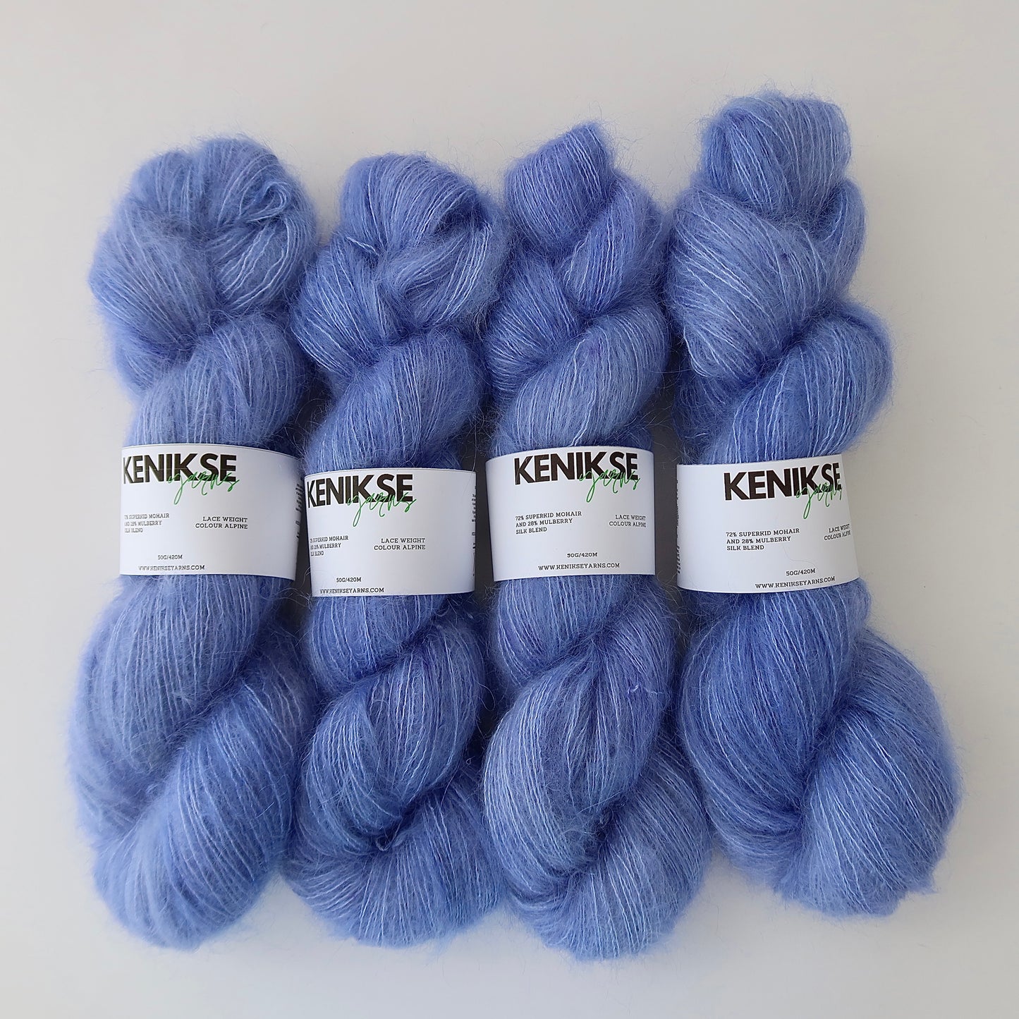 Lace Weight Superkid Mohair and Mulberry Silk Yarn 50g in colour Alpine
