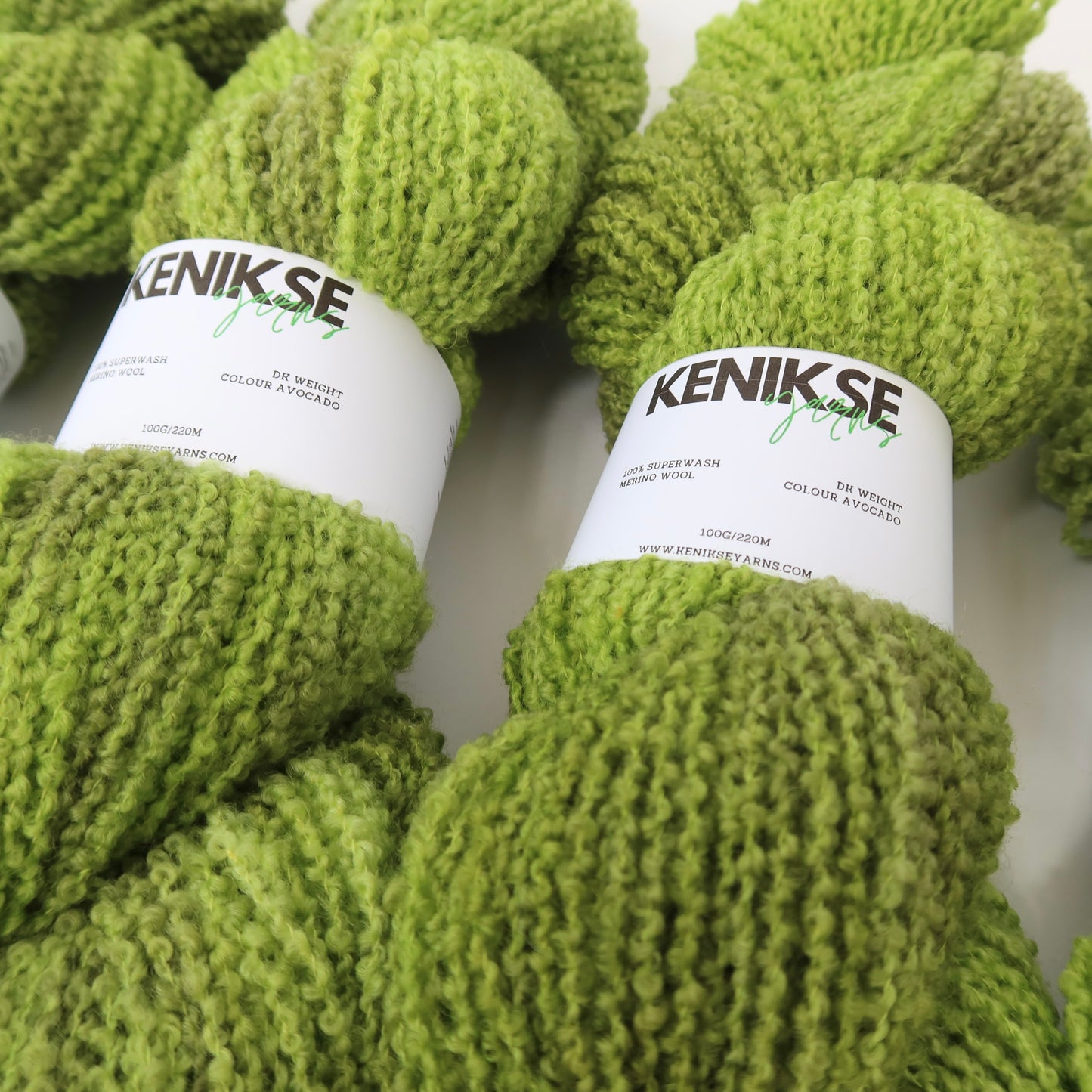 DK Superwash Merino Boucle Wool 100g in colour Avocado