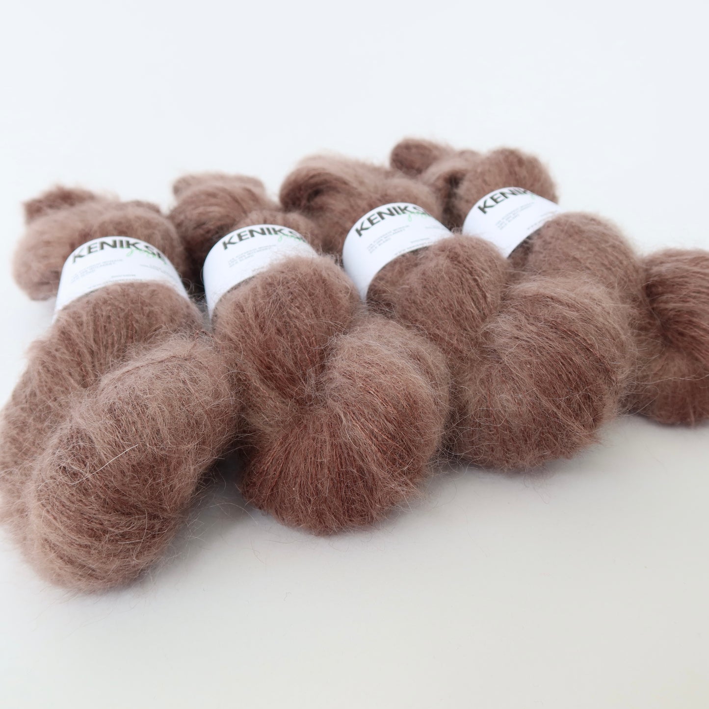 Lace Weight Superkid Mohair and Mulberry Silk Yarn 50g in colour Brownie