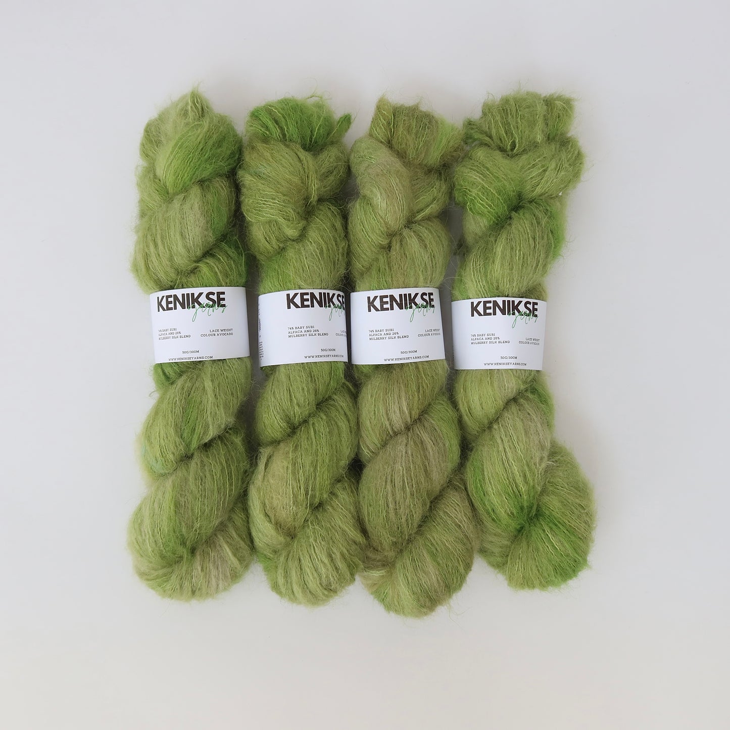 Lace Baby Suri Alpaca and Silk Yarn 50g in colour Avocado