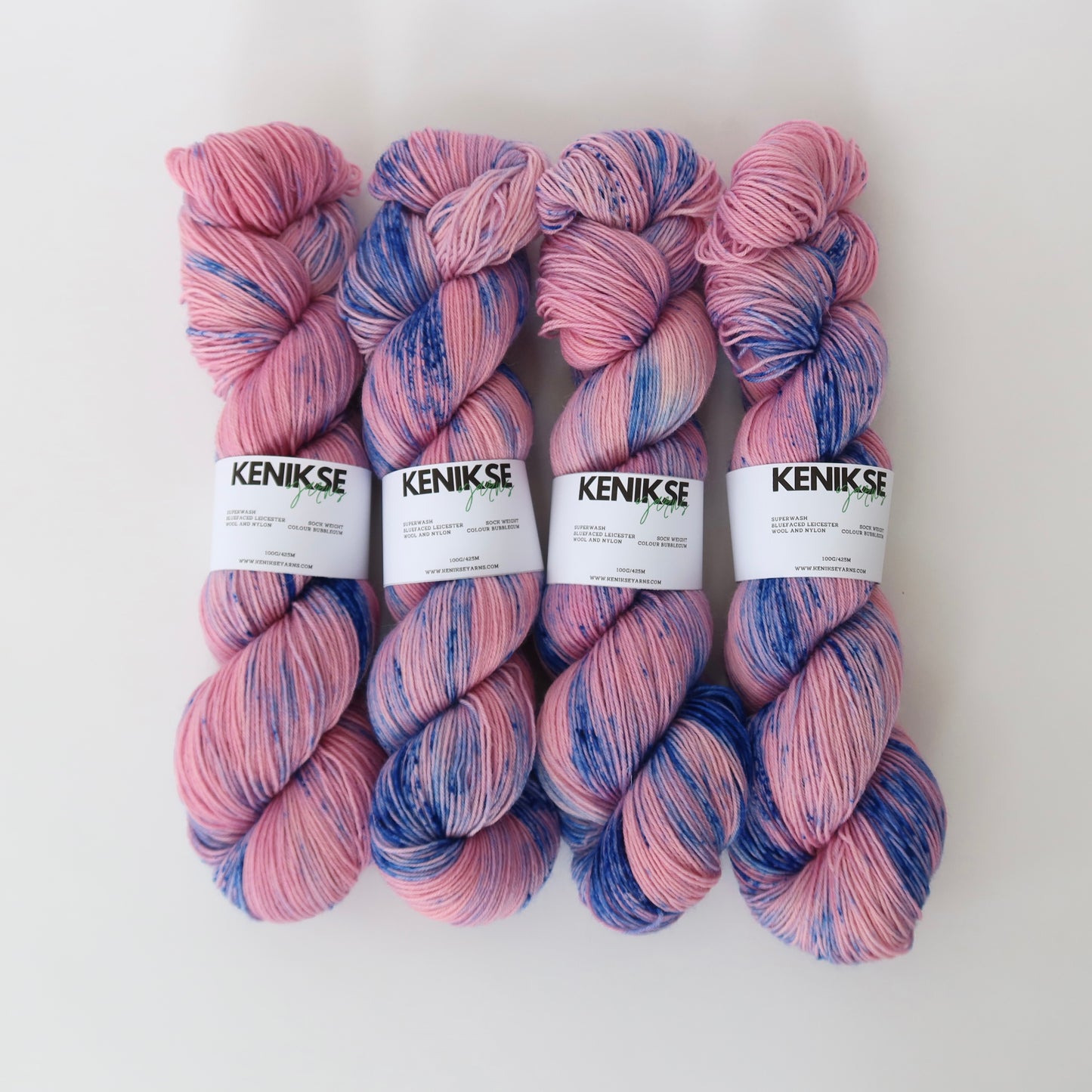 4-ply Superwash Bluefaced Leicester Wool and Nylon Yarn 100g in colour Bubblegum