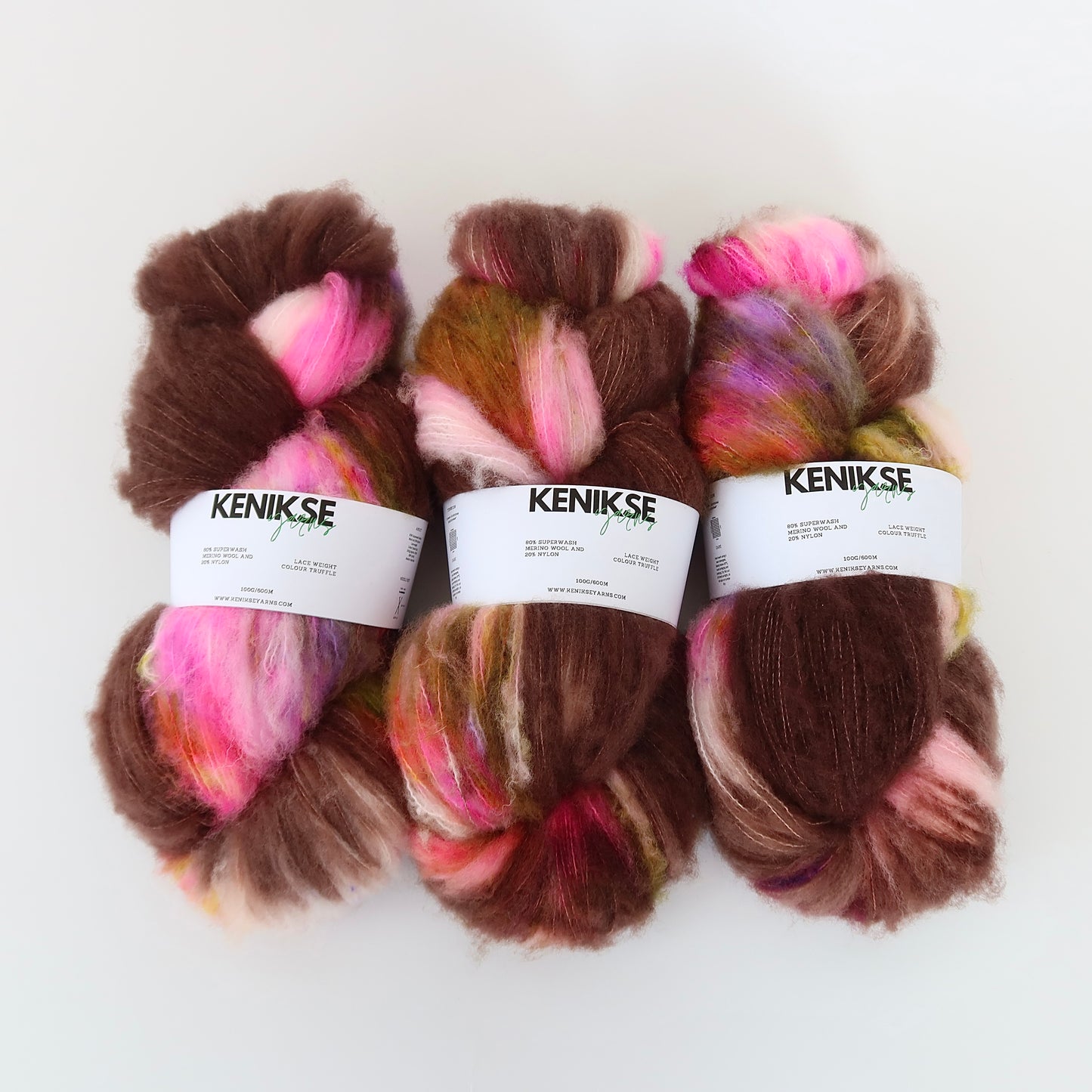 Lace Superwash Merino Wool and Nylon Yarn 100g in colour Truffle