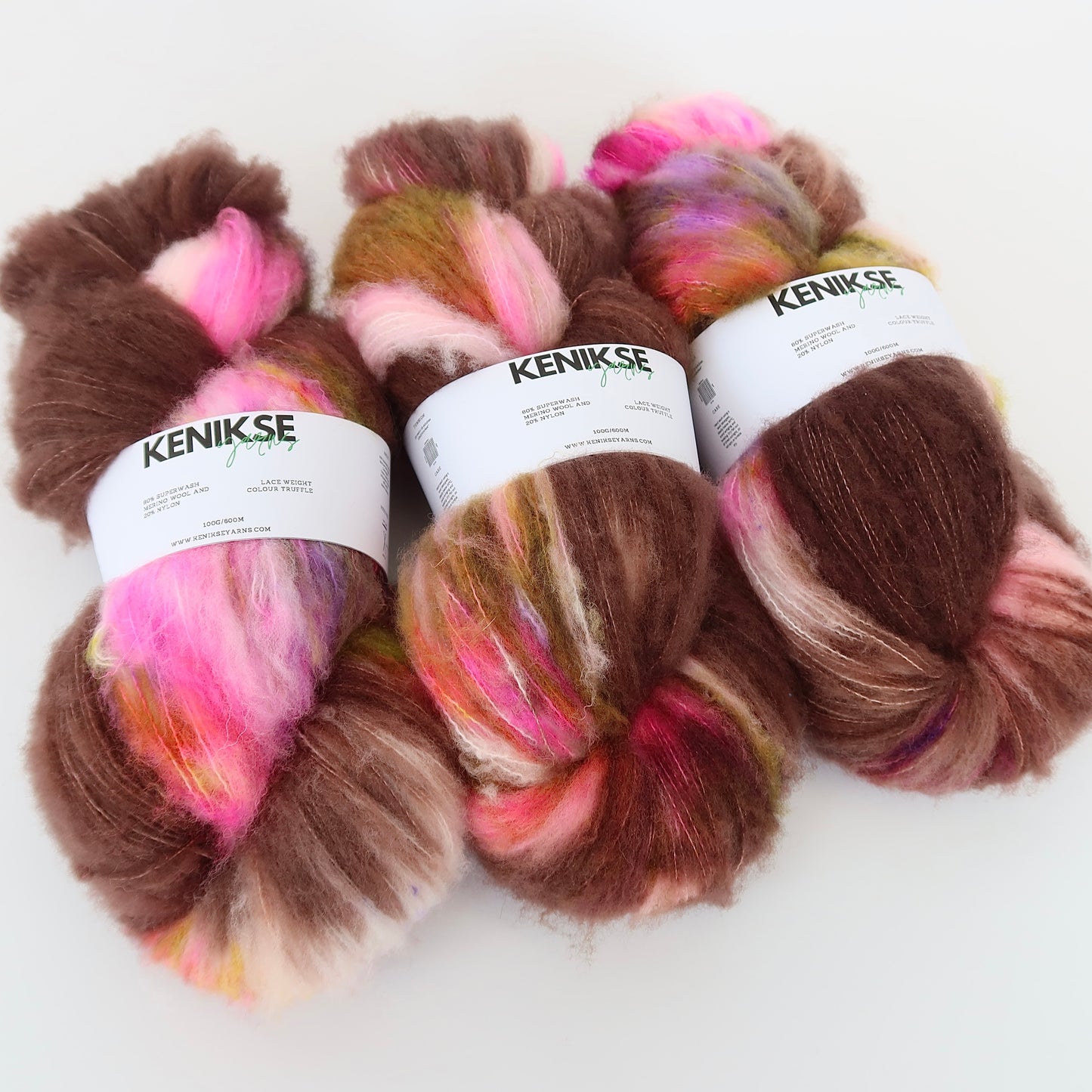 Lace Superwash Merino Wool and Nylon Yarn 100g in colour Truffle