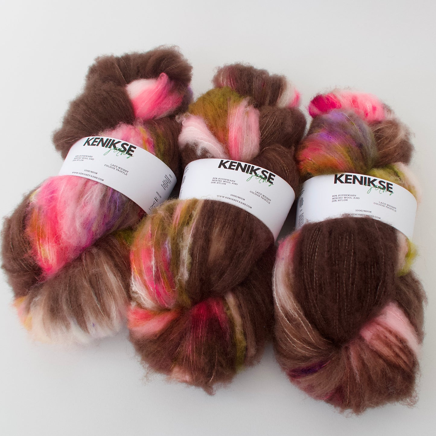 Lace Superwash Merino Wool and Nylon Yarn 100g in colour Truffle