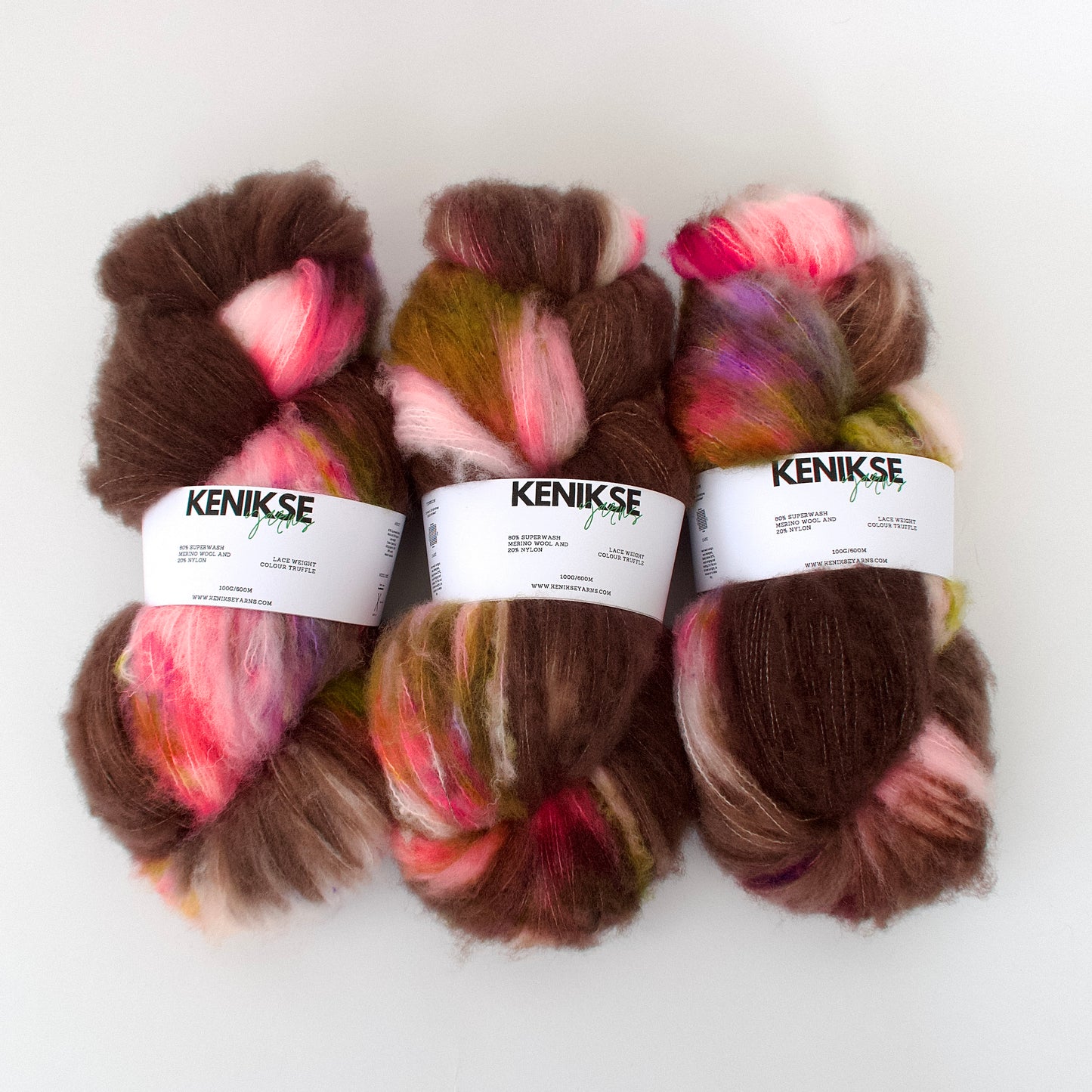 Lace Superwash Merino Wool and Nylon Yarn 100g in colour Truffle