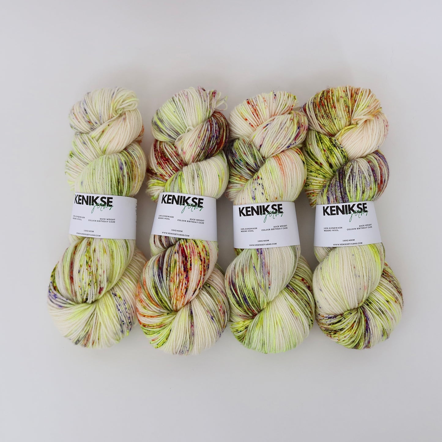 4-ply Superwash Merino Wool Yarn 100g in colour Birthday Cake