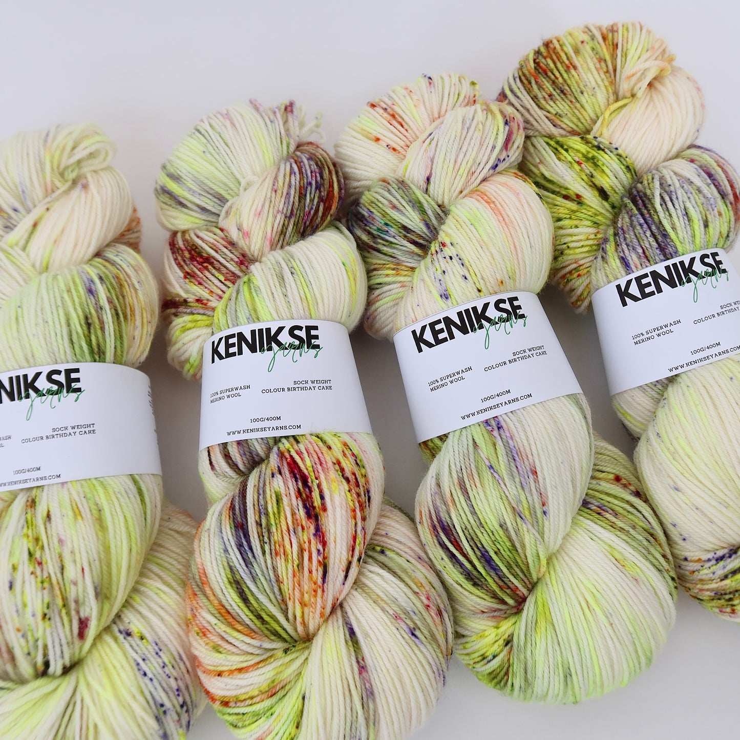 4-ply Superwash Merino Wool Yarn 100g in colour Birthday Cake