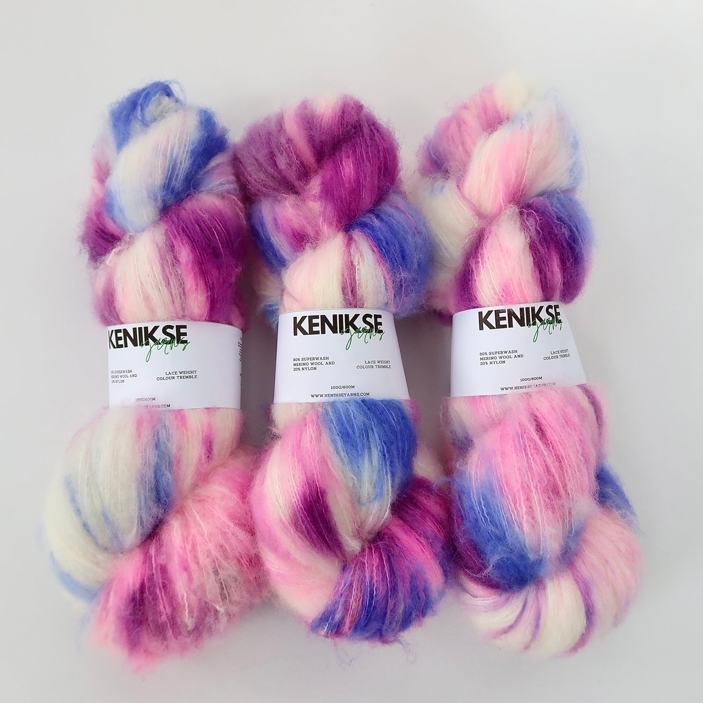 Lace Superwash Merino Wool and Nylon Yarn 100g in colour Tremble