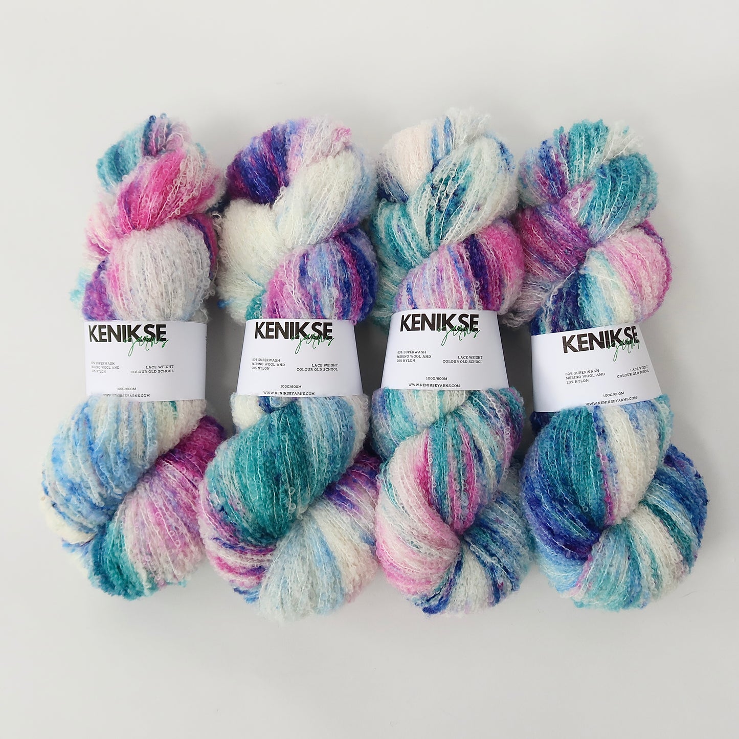 Lace Weight Boucle Superwash and Nylon Yarn 50g in colour Old School