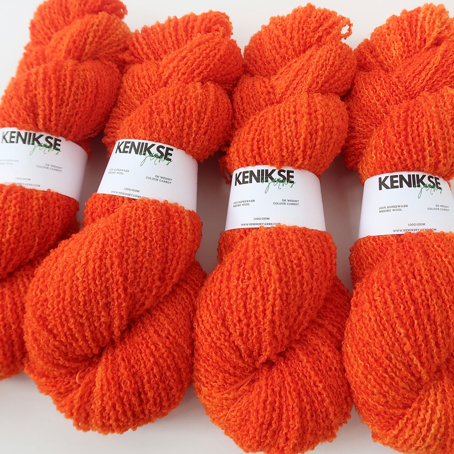 DK Superwash Merino Boucle Wool 100g in colour Carrot