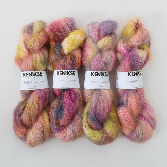Lace Weight Superkid Mohair and Mulberry Silk Yarn 50g in colour Wild Berry