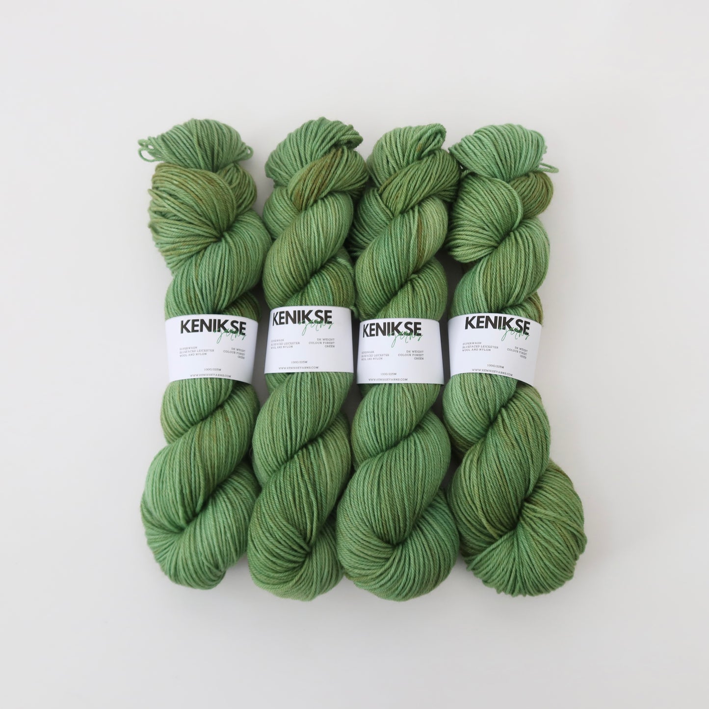 DK Superwash Bluefaced Leicester Wool and Nylon Yarn 100g in colour Forest Green