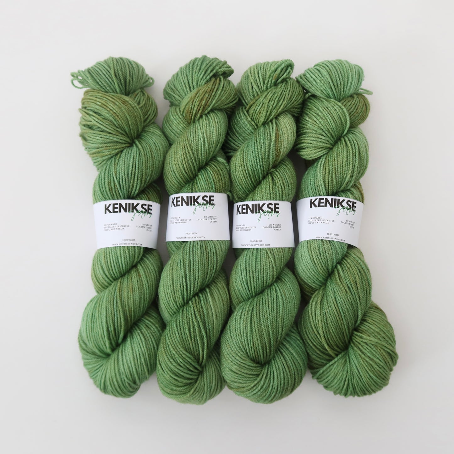 DK Superwash Bluefaced Leicester Wool and Nylon Yarn 100g in colour Forest Green
