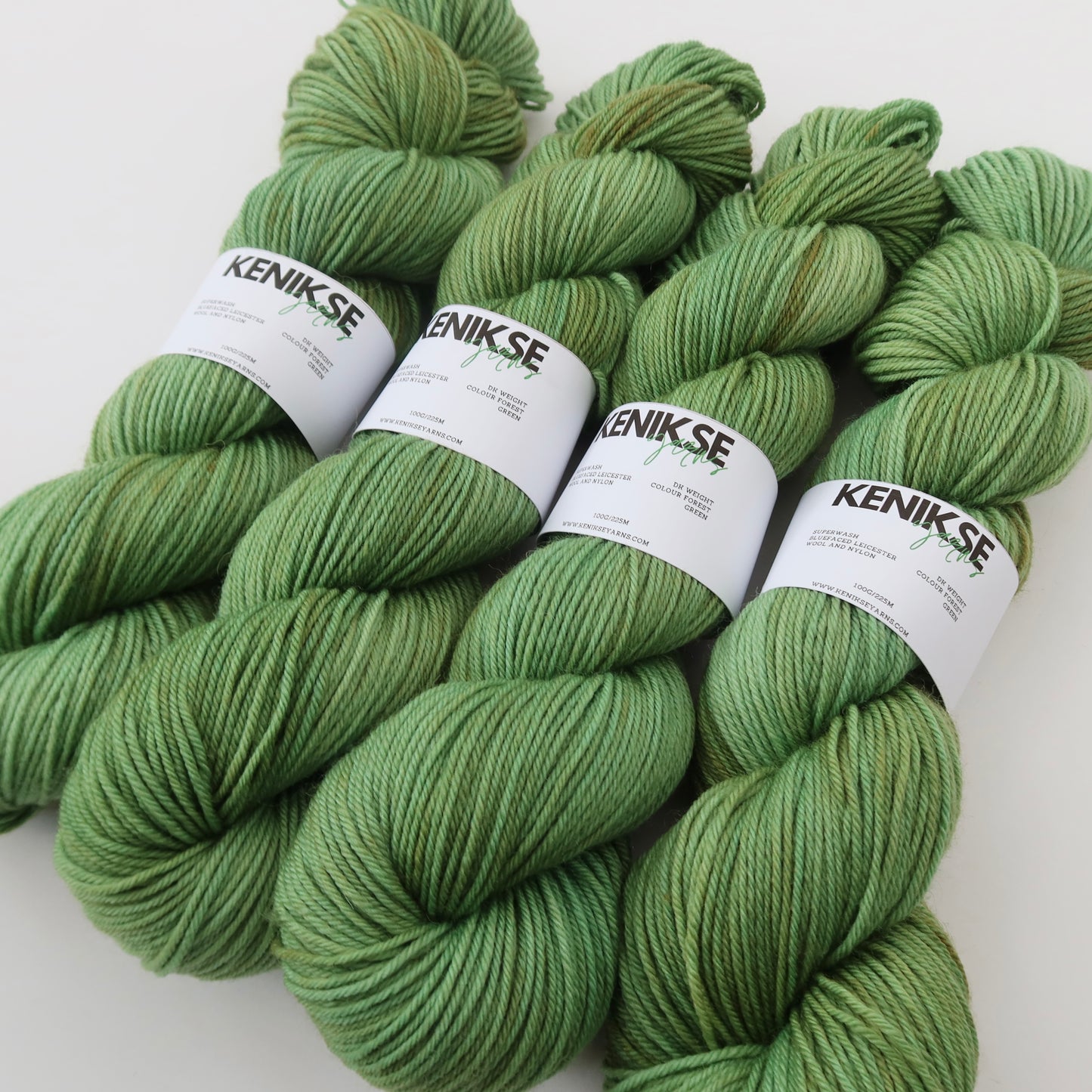 DK Superwash Bluefaced Leicester Wool and Nylon Yarn 100g in colour Forest Green