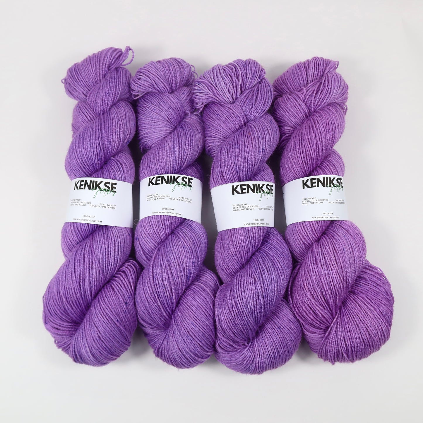 4-ply Superwash Bluefaced Leicester Wool and Nylon Yarn 100g in colour Purple Hebe
