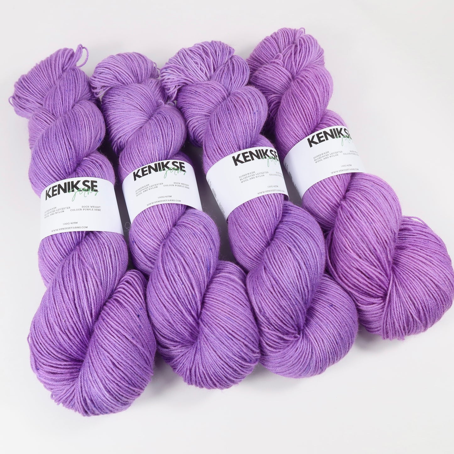 4-ply Superwash Bluefaced Leicester Wool and Nylon Yarn 100g in colour Purple Hebe