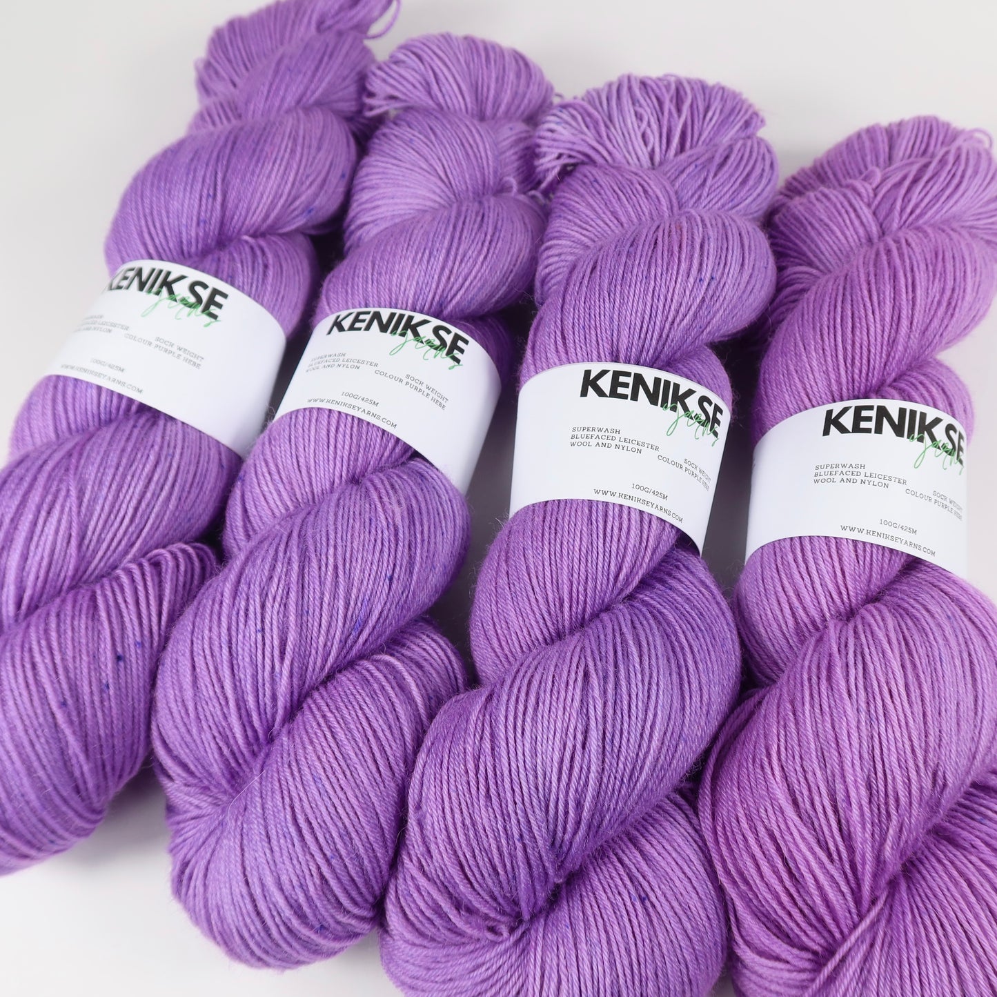 4-ply Superwash Bluefaced Leicester Wool and Nylon Yarn 100g in colour Purple Hebe