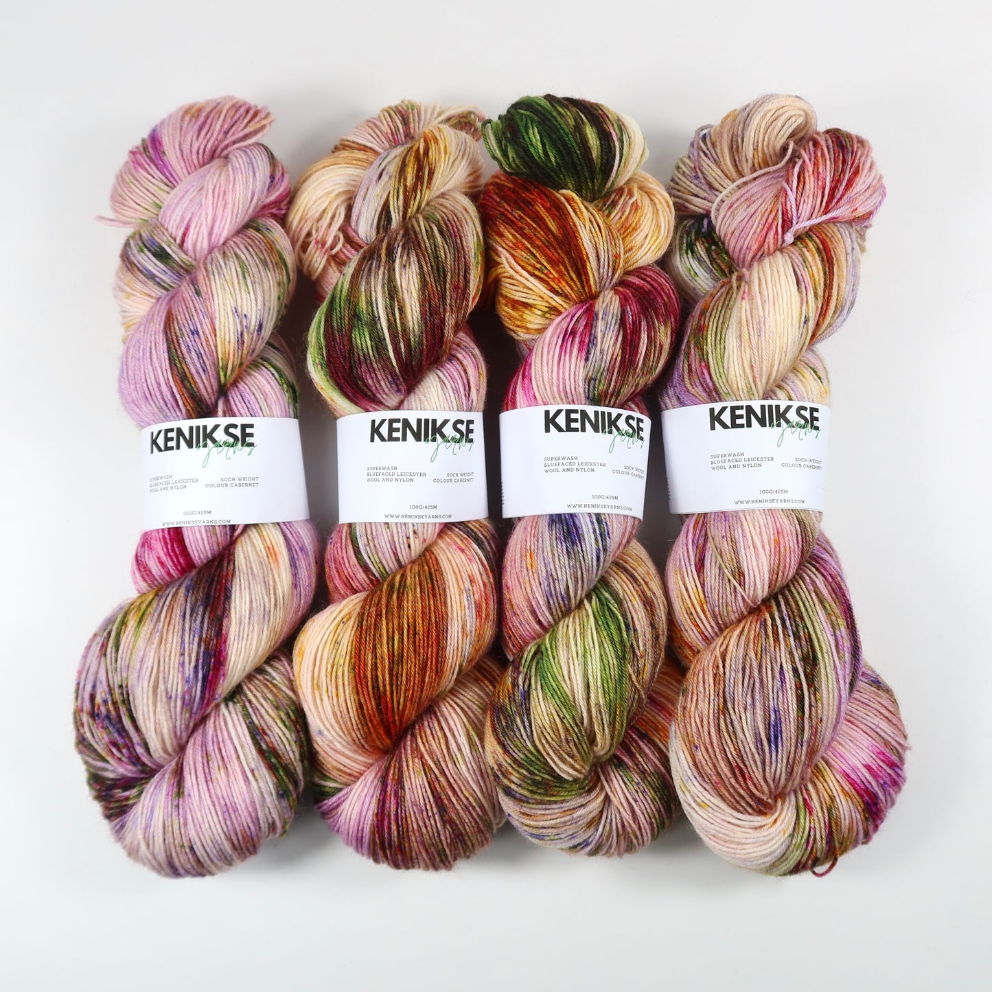 4-ply Superwash Bluefaced Leicester Wool and Nylon Yarn 100g in colour Cabernet