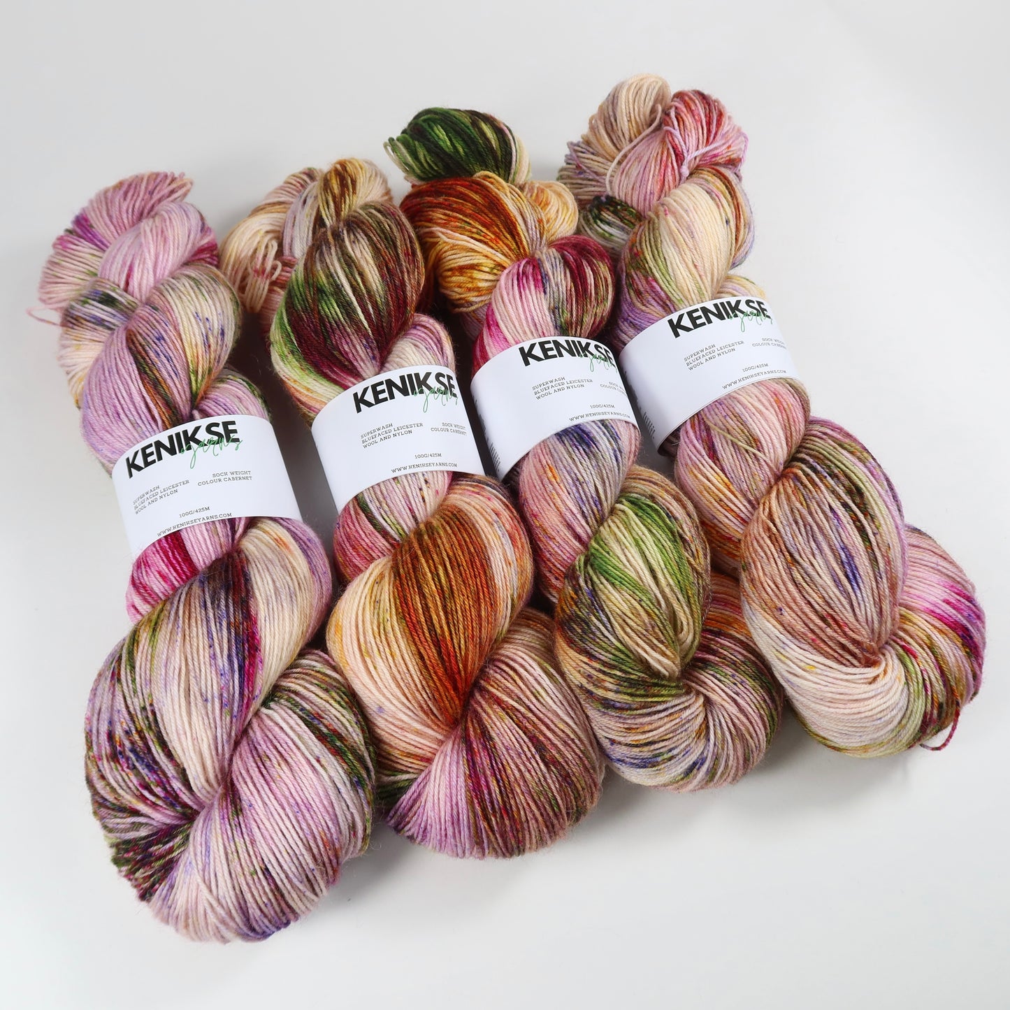 4-ply Superwash Bluefaced Leicester Wool and Nylon Yarn 100g in colour Cabernet