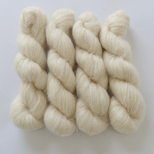 Lace Weight Superkid Mohair and Mulberry Silk Yarn 50g undyed