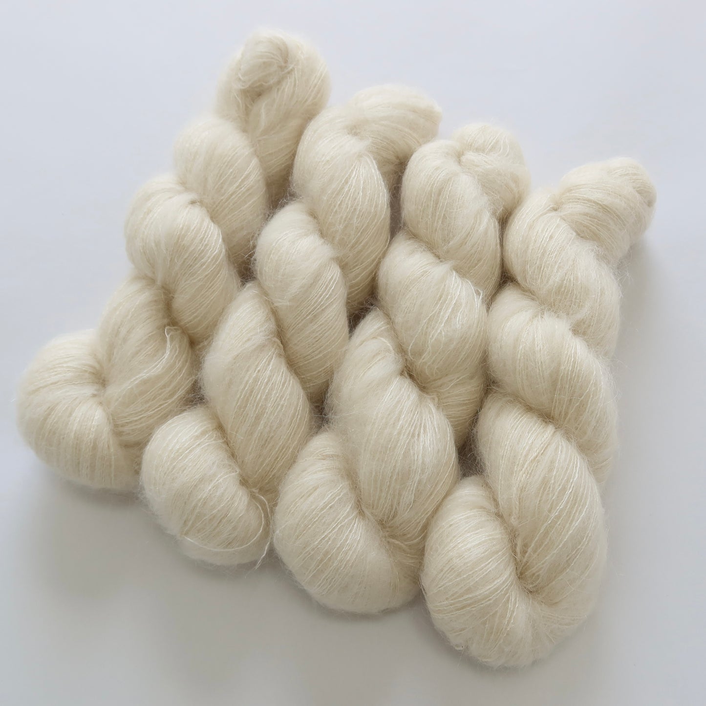 Lace Weight Superkid Mohair and Mulberry Silk Yarn 50g undyed