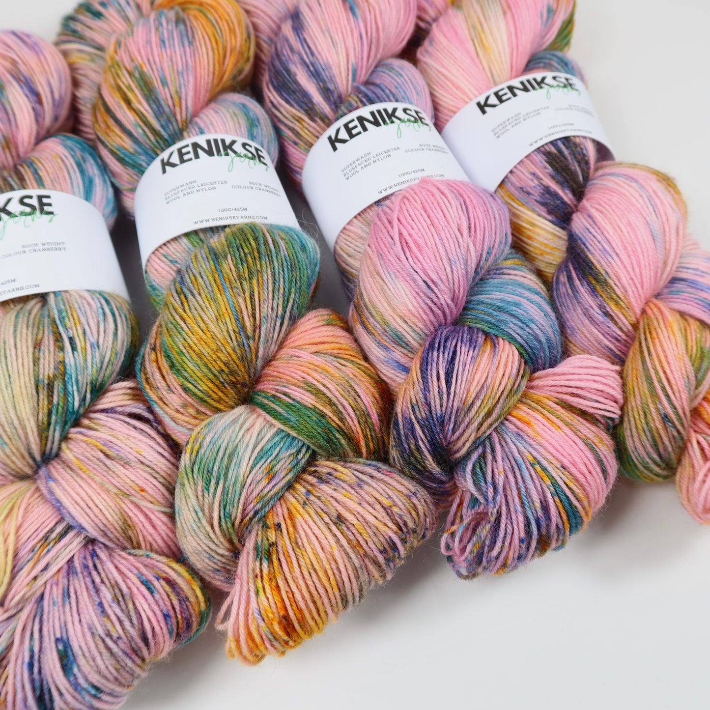 4-ply Superwash Bluefaced Leicester Wool and Nylon Yarn 100g in colour Cranberry