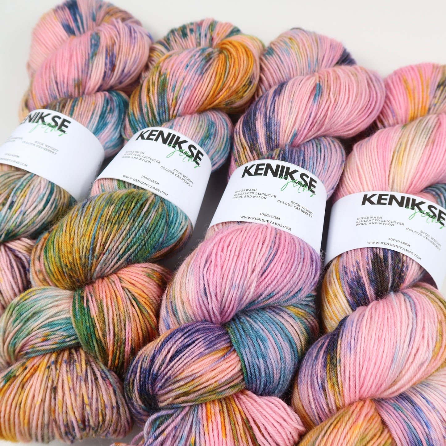 4-ply Superwash Bluefaced Leicester Wool and Nylon Yarn 100g in colour Cranberry