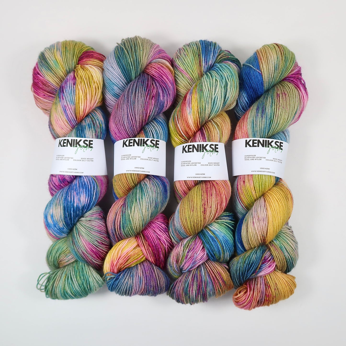 4-ply Superwash Bluefaced Leicester Wool and Nylon Yarn 100g in colour Salt Water