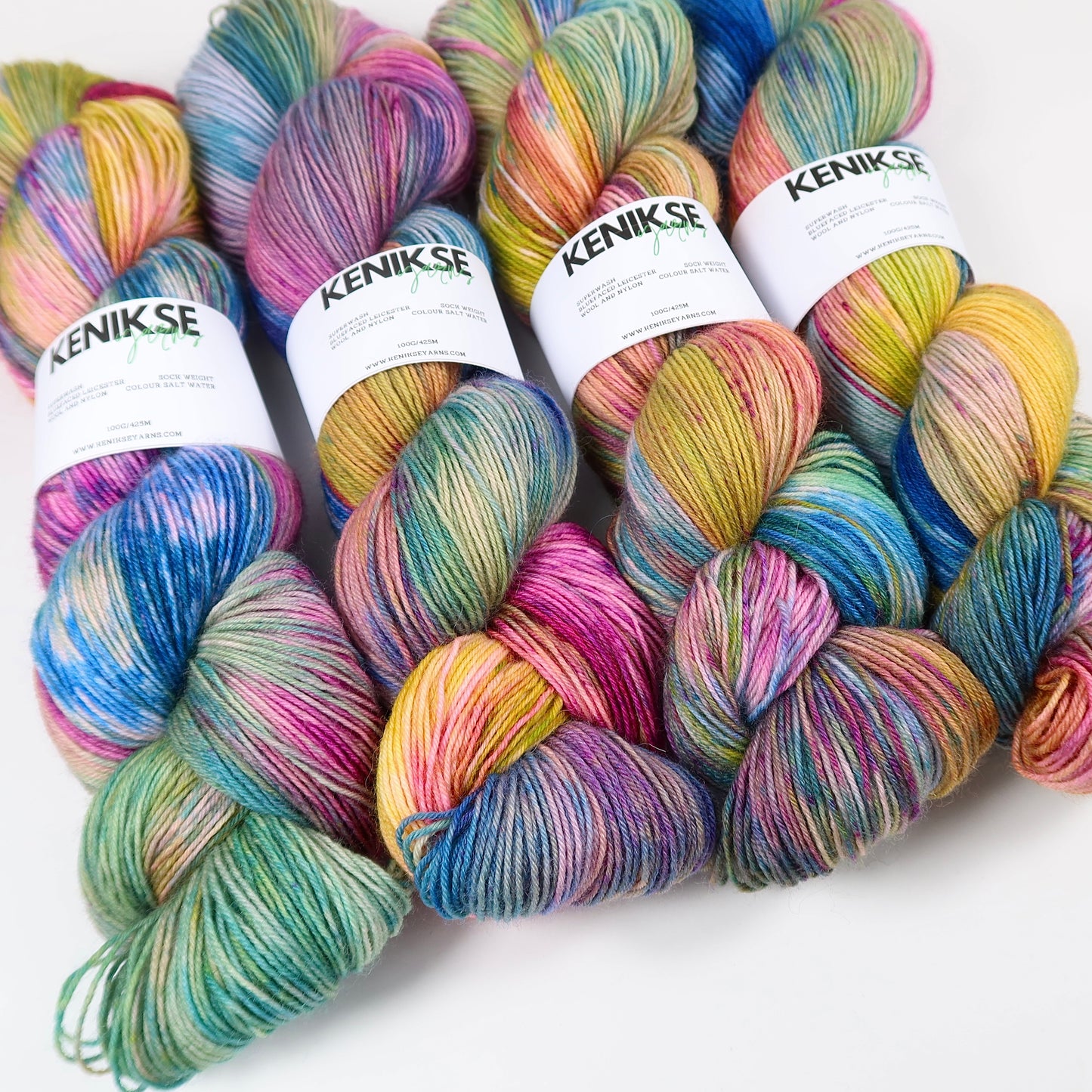 4-ply Superwash Bluefaced Leicester Wool and Nylon Yarn 100g in colour Salt Water
