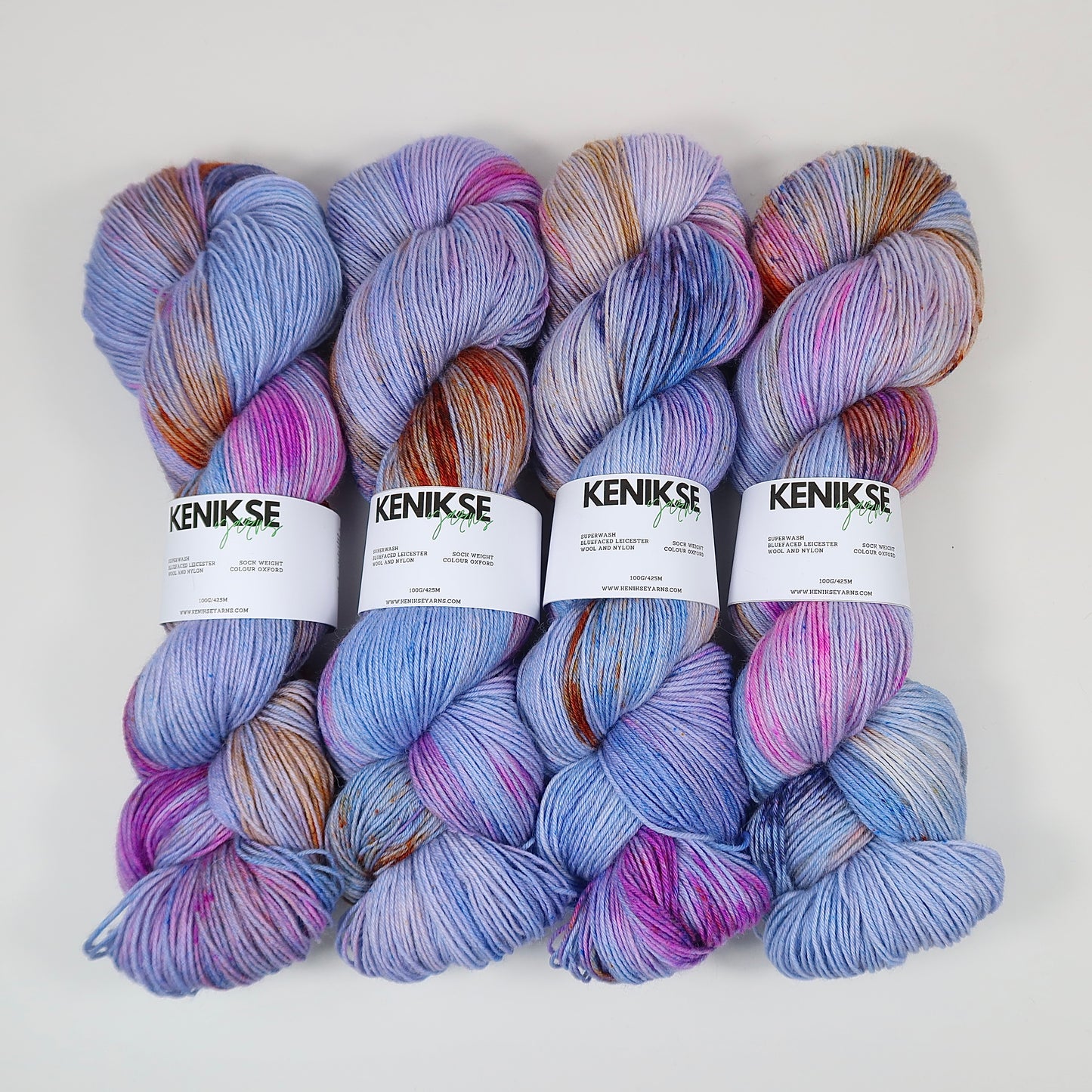 4-ply Superwash Bluefaced Leicester Wool and Nylon Yarn 100g in colour Oxford