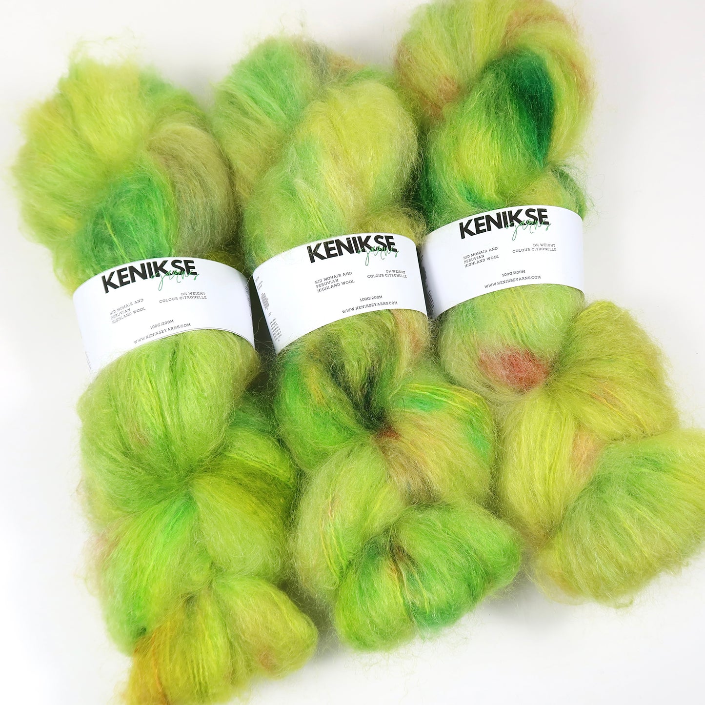 DK Kid Fluff Mohair and Peruvian Highland Wool Yarn 100g in colour Citronelle