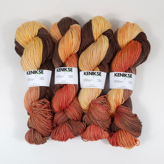 DK Superwash Bluefaced Leicester Wool and Nylon Yarn 100g in colour Tamarind