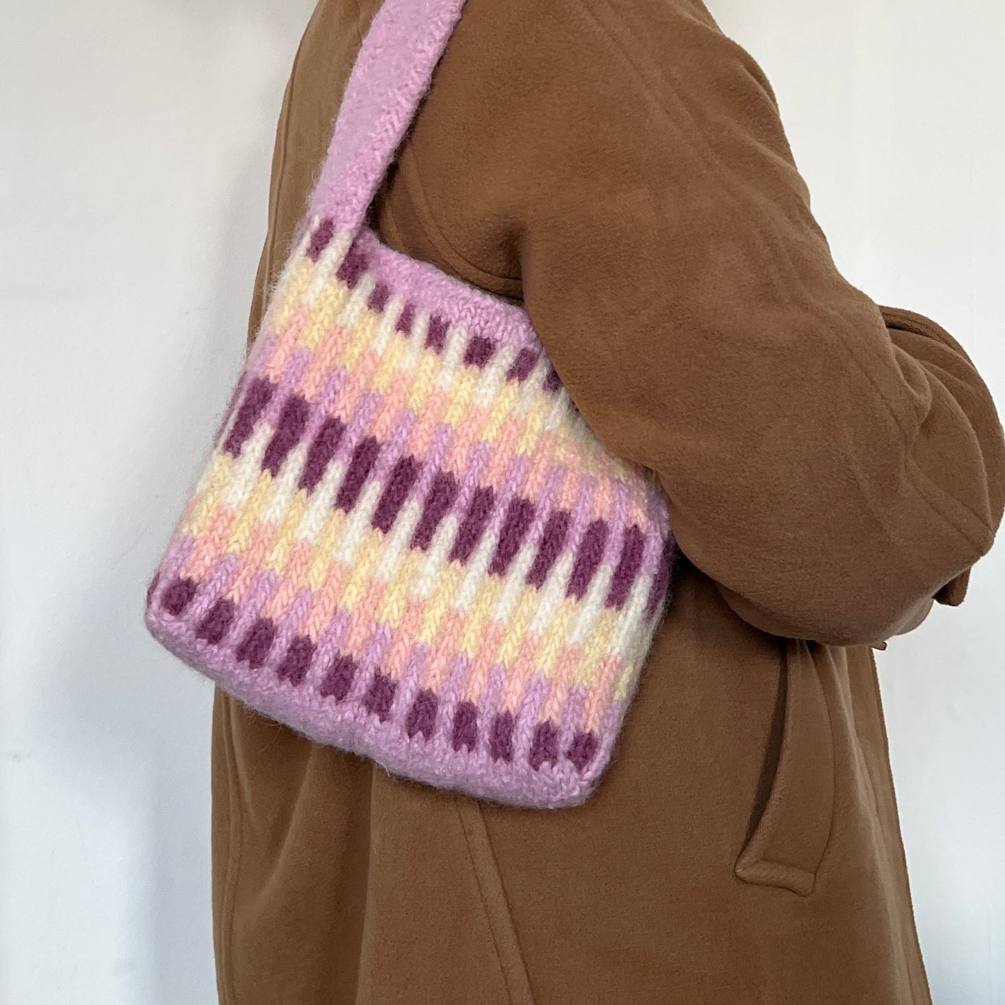 Knit felted fragment bag pattern