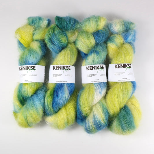 Lace Weight Superkid Mohair and Mulberry Silk Yarn 50g in colour Cypress
