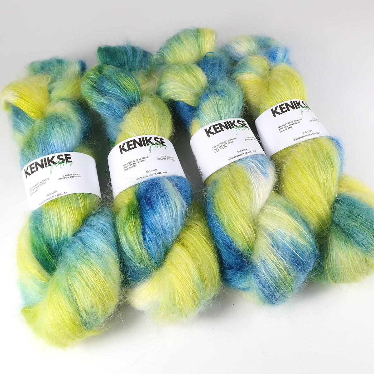 Lace Weight Superkid Mohair and Mulberry Silk Yarn 50g in colour Cypress