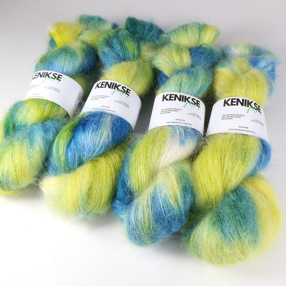 Lace Weight Superkid Mohair and Mulberry Silk Yarn 50g in colour Cypress