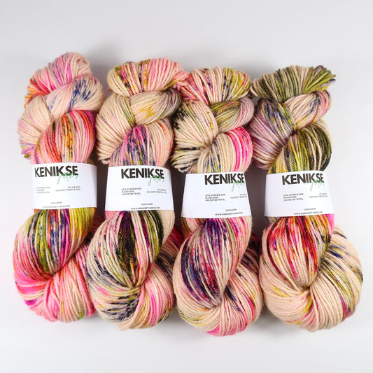 DK Superwash Bluefaced Leicester Wool and Nylon Yarn 100g in colour Thistle Fizz