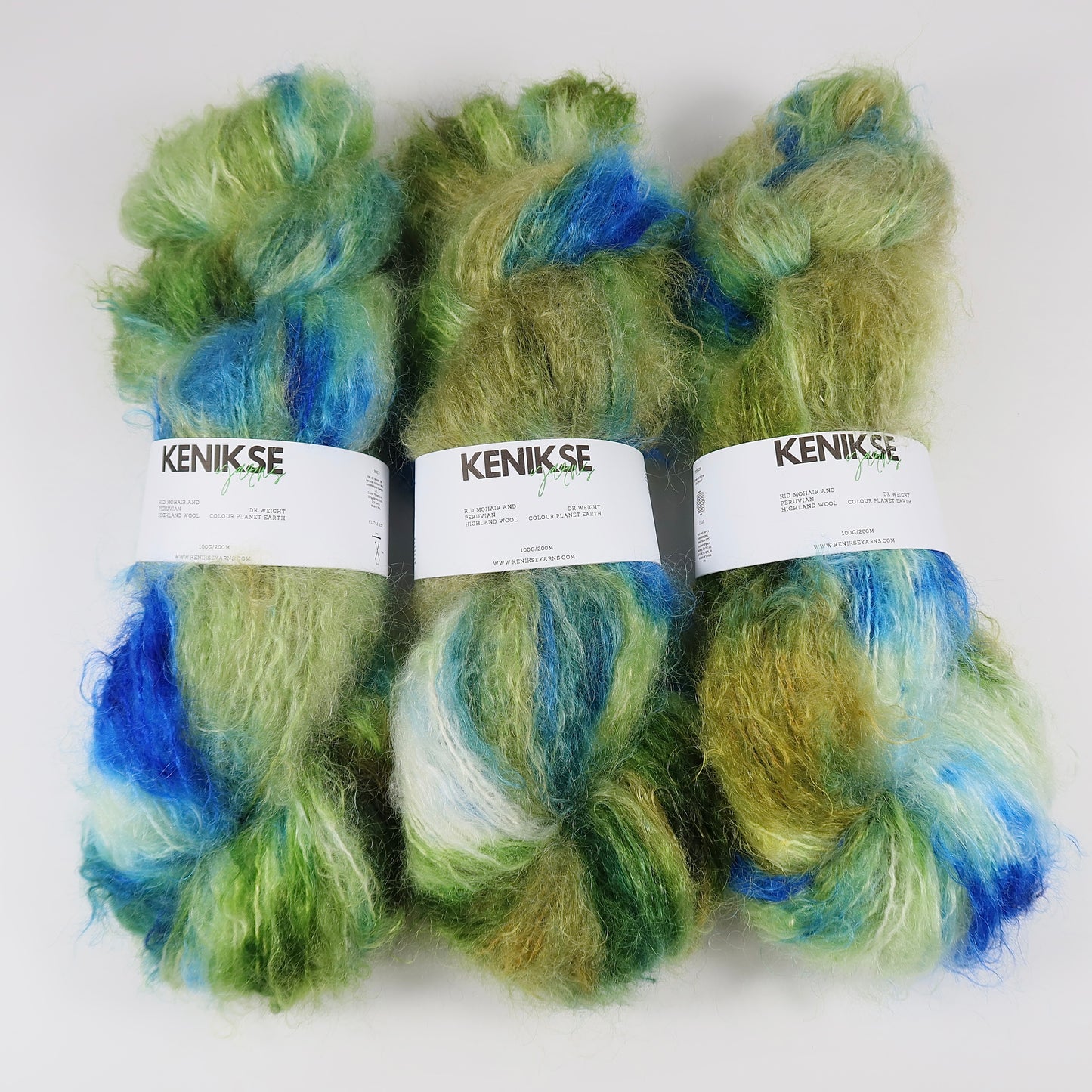 DK Kid Fluff Mohair and Peruvian Highland Wool Yarn 100g in colour Planet Earth