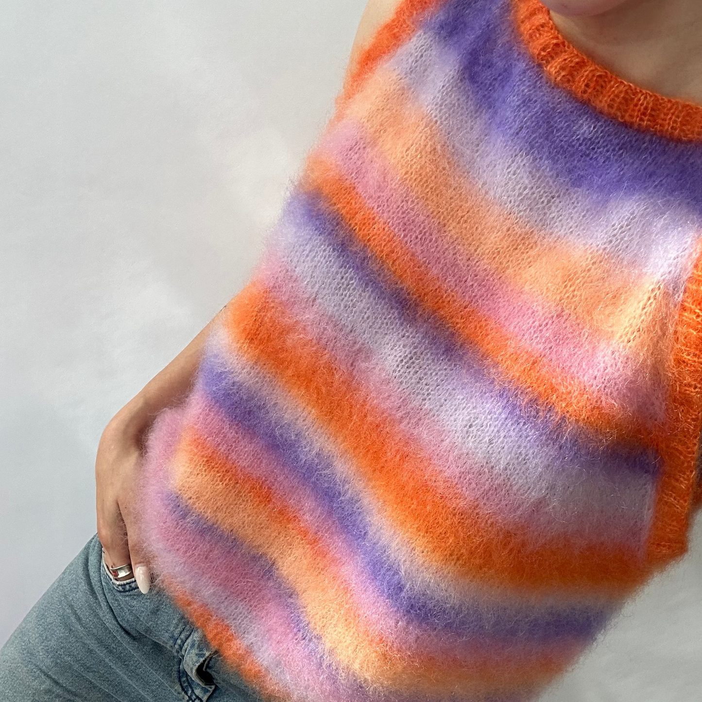 Knit Brushed Mohair Vest Pattern