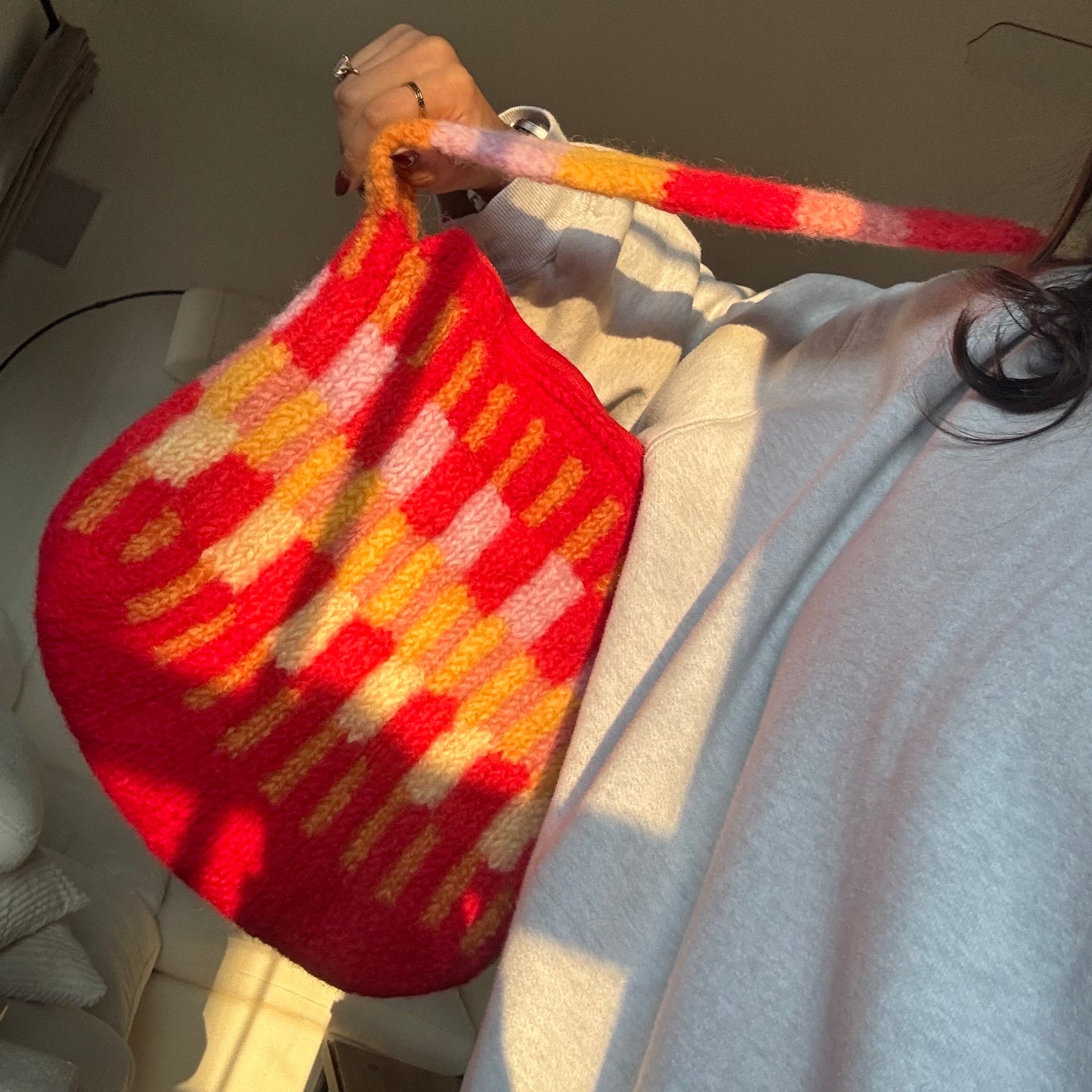 Knit felted fragment bag pattern