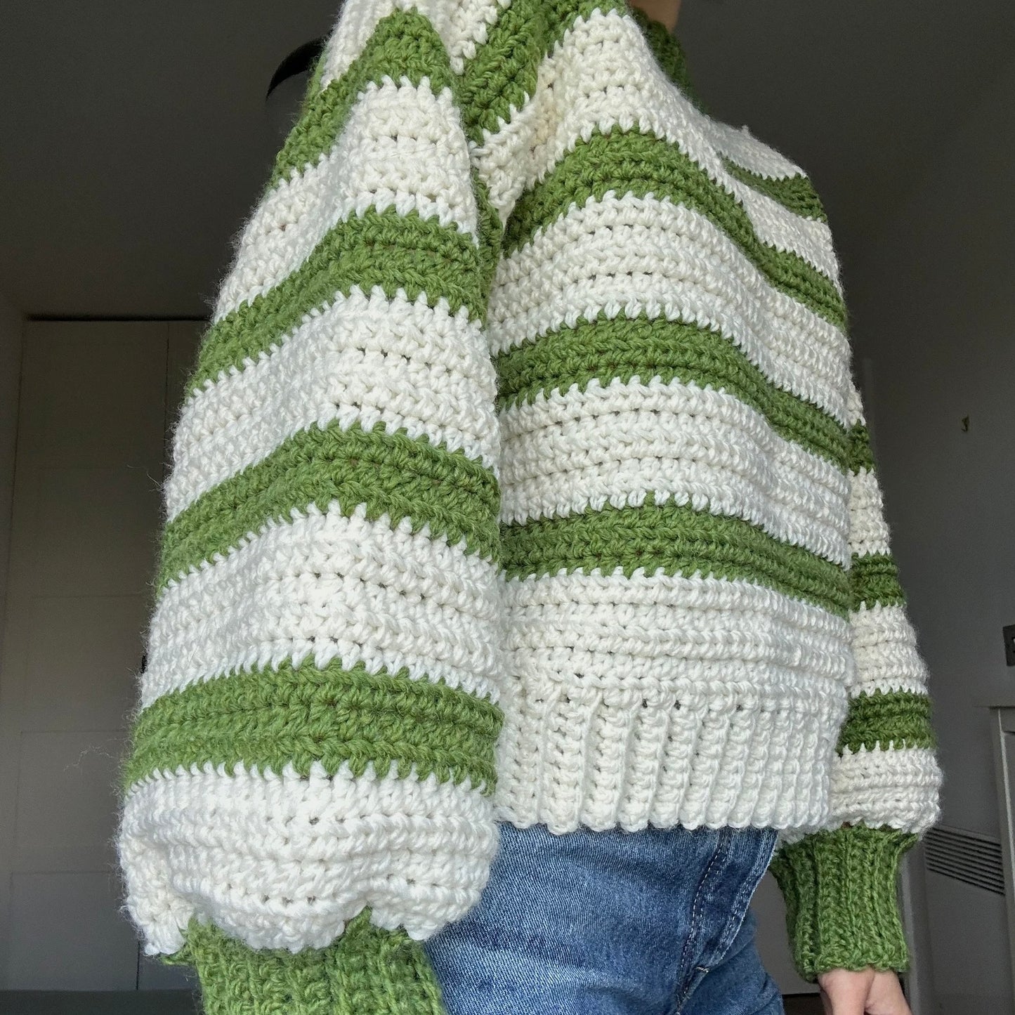 Crochet Chunky Striped Sweater Pattern